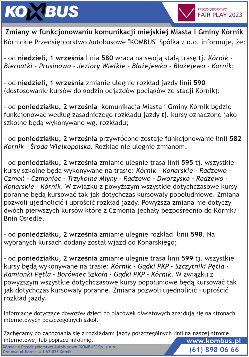 zmiany wrzesien